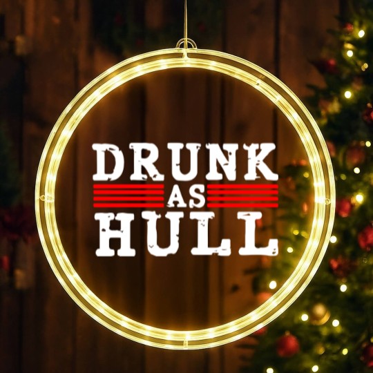 Discover Drunk As Hull Funny Hockey LED Christmas Window Lights