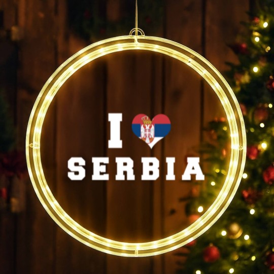 Discover I Love Serbia Republic Heart Flag LED Christmas Window Lights