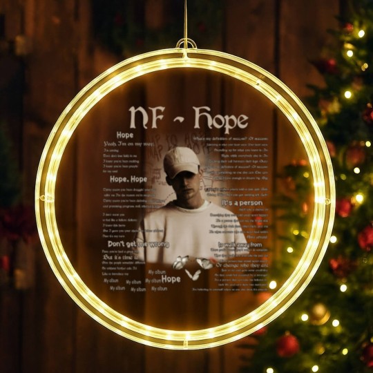 Discover NF Hope Rap LED Christmas Window Lights, NF Hope Vintage Retro 90s Graphic LED Christmas Window Lights