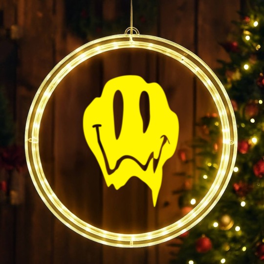 Discover Melting Acid Smiley Face LED Christmas Window Lights