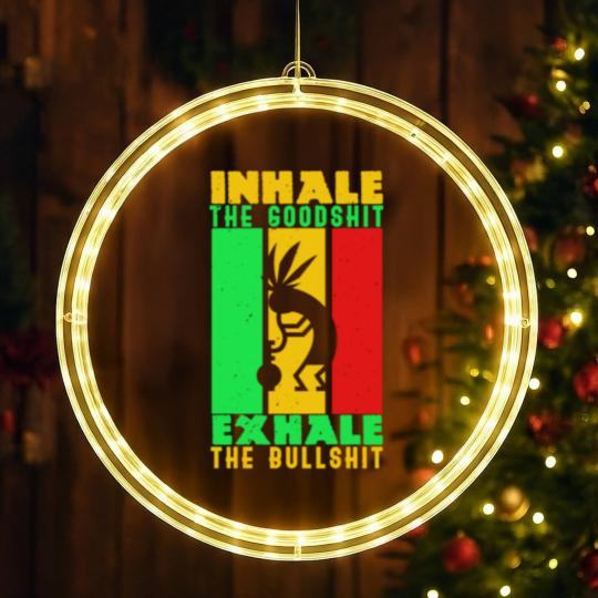 Discover Weed Inhale Goodshit Exhale Bullshit LED Christmas Window Lights
