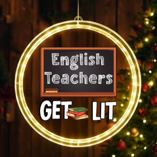 Discover Book Chalk Teacher English Literature Blackboard LED Christmas Window Lights