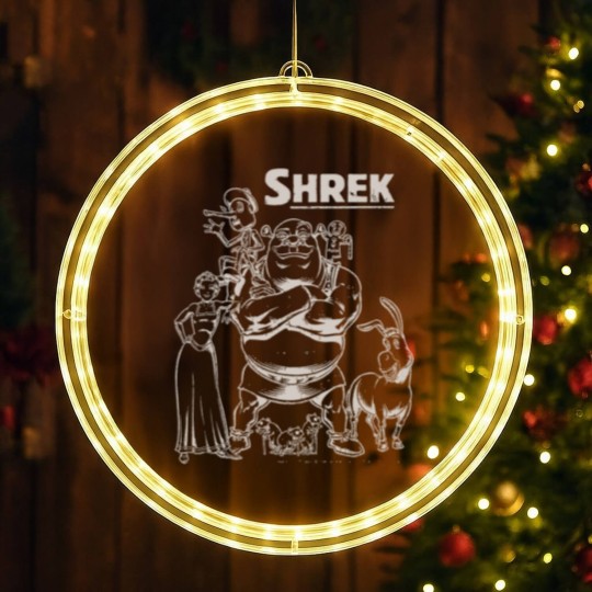 Discover Shrek Group Shot Faded Portrait LED Christmas Window Lights