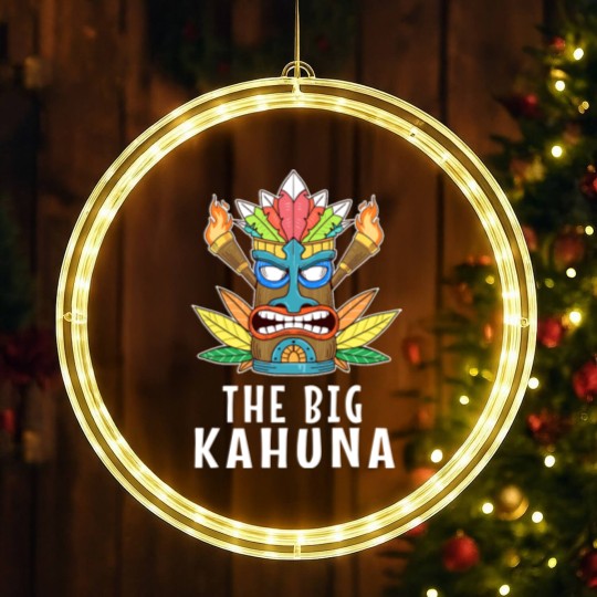 Discover Awesome The Big Kahuna Tiki Gift Print Hawaiian LED Christmas Window Lights