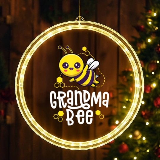 Discover Family Bee Grandma Birthday First Bee Day Outfit LED Christmas Window Lights