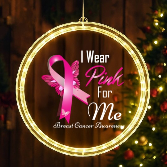 Discover wear pink for me breast cancer LED Christmas Window Lights