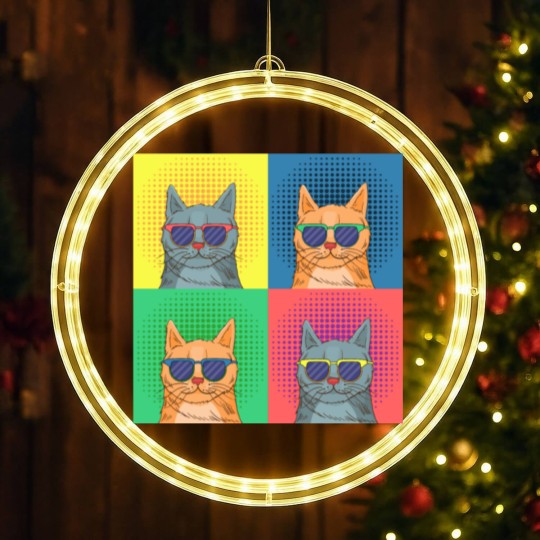 Discover cat pop art LED Christmas Window Lights