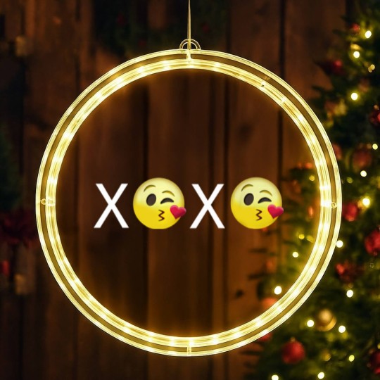 Discover "XOXO" Emojis LED Christmas Window Lights