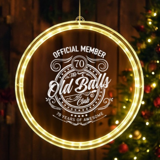 Discover Mens Vintage 1953 70th Birthday Old Balls Club 70 Years Bday LED Christmas Window Lights