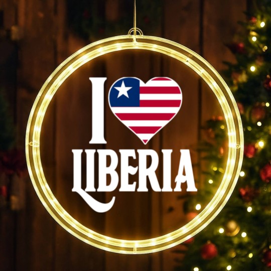 Discover I love Liberia flag LED Christmas Window Lights