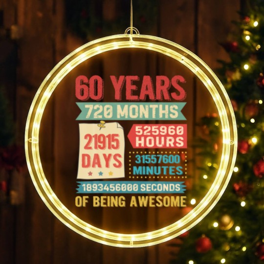Discover Turning 60 Years Old 60Th Birthday Decorations Bda LED Christmas Window Lights