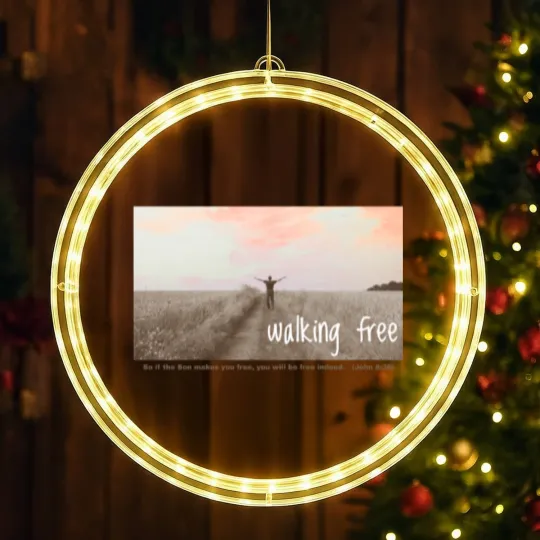Discover Walking Free - Freedom because of Jesus Christ LED Christmas Window Lights