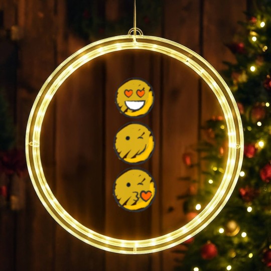 Discover Love Emojis LED Christmas Window Lights