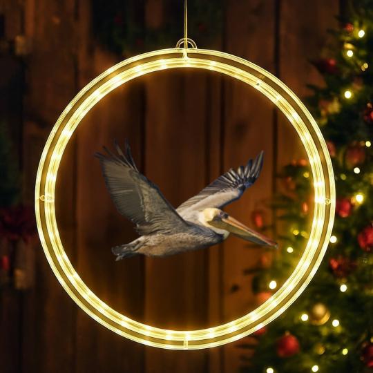 Discover Brown Pelican In Flight LED Christmas Window Lights