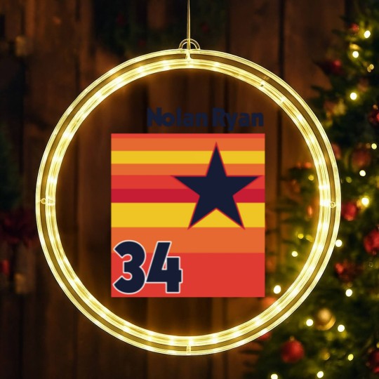 Discover Retro Nolan Ryan Uniform Tribute - Baseball Lover - LED Christmas Window Lights