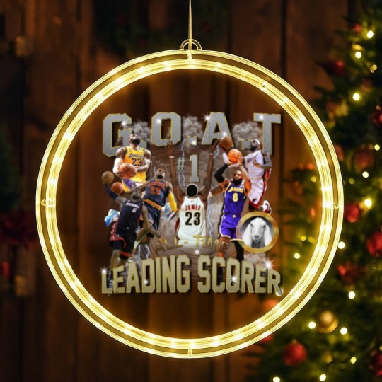 Discover lebron james #1 all-time leading scorer vintage style 90's bootleg LED Christmas Window Lights