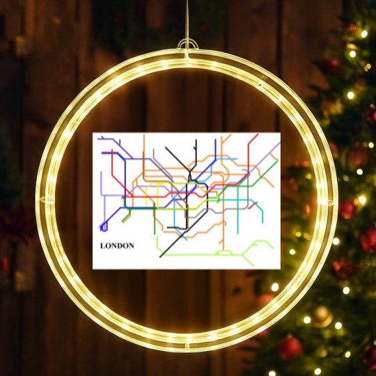 Discover London Metro Map LED Christmas Window Lights