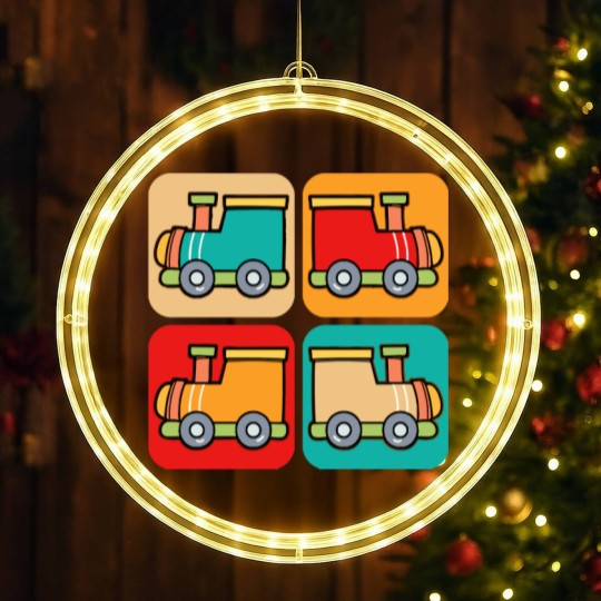 Discover Train LED Christmas Window Lights Little Retro Trains I Kids I Railway I Toddler Train LED Christmas Window Lights LED Christmas Window Lights