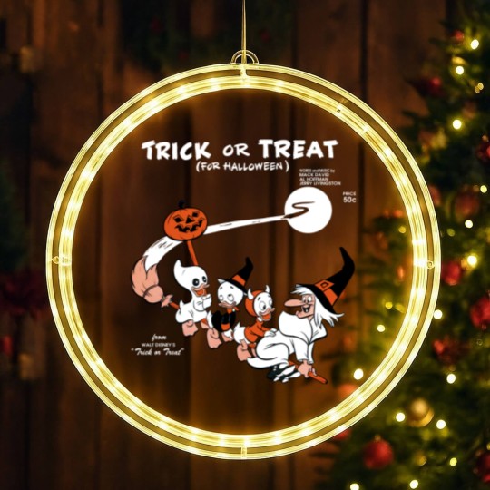 Discover Trick Or Treat LED Christmas Window Lights, Huey Dewey Louie Witch Halloween LED Christmas Window Lights