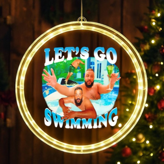 Discover Lets Go Swimming Dj Khaled LED Christmas Window Lights, Dj Khaled Funny LED Christmas Window Lights, Dj Khaled Merch