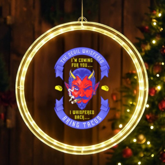 Discover Funny Latin Devil Whispered Bring Tacos Spanish Co LED Christmas Window Lights