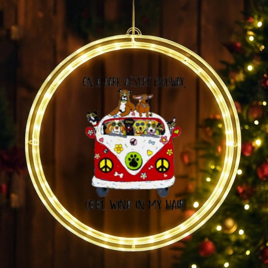 Discover On A Dark Desert Highway Dog Feel Cool Wind LED Christmas Window Lights