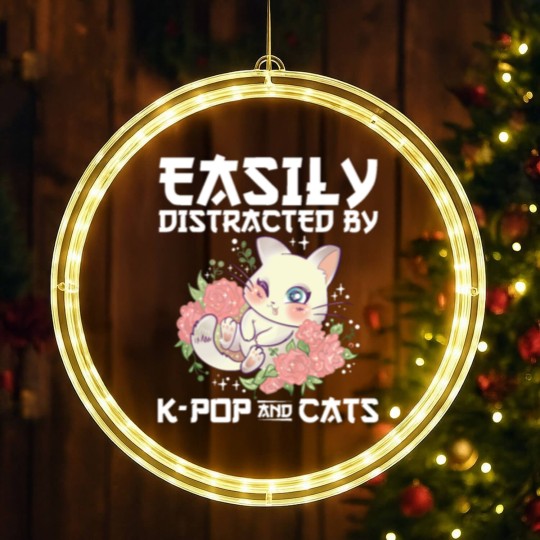Discover K-Pop Cats Sayings | Korean Pop Cat Pet K Pop Gift LED Christmas Window Lights