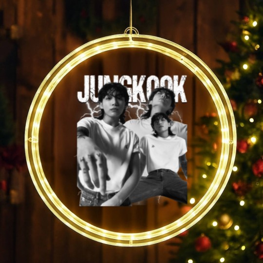 Discover Vintage JungKook 90s Bootleg LED Christmas Window Lights, Jungkook Seven BTS Unisex LED Christmas Window Lights