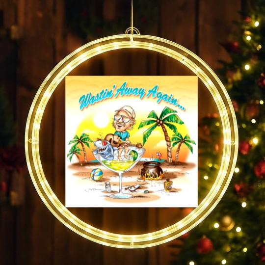 Discover Wastin' Away Again Jimmy Buffett LED Christmas Window Lights, Vintage Jimmy Buffett Memorial LED Christmas Window Lights