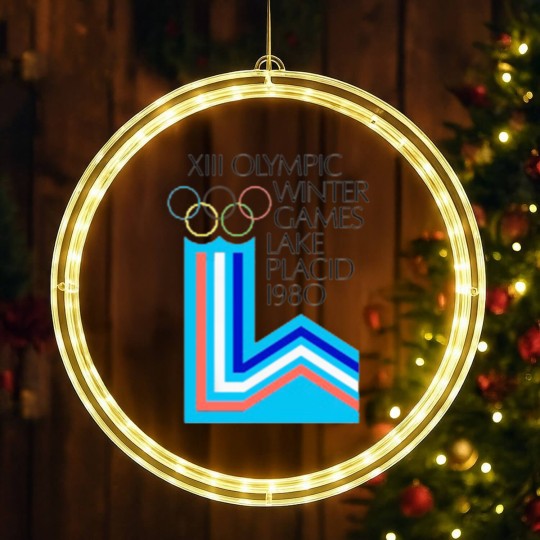 Discover Lake Placid 1980 Winter Olympics LED Christmas Window Lights