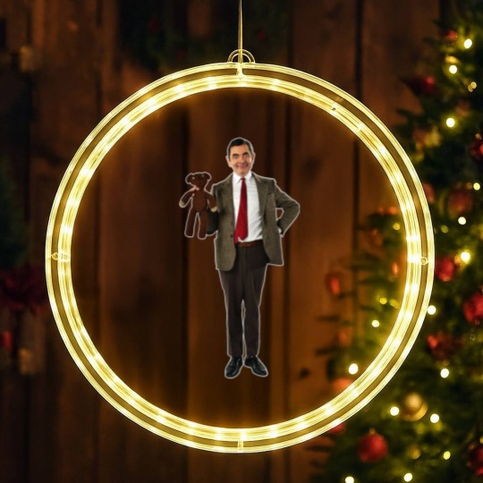 Discover Mr Bean, Funny Mr Bean with Teddy Bear LED Christmas Window Lights