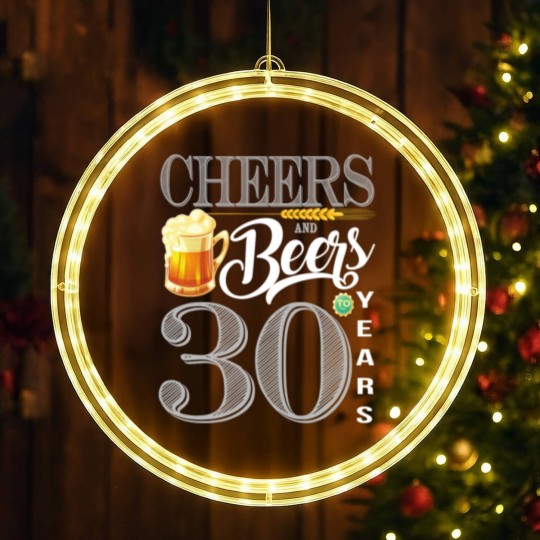 Discover 30th Birthday  Cheers And Beers To 30 Years LED Christmas Window Lights