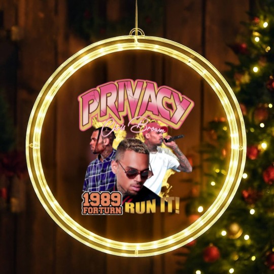 Discover Vintage Privacy Chris Brown LED Christmas Window Lights, Chris Brown Hip Hop Tour 2022 LED Christmas Window Lights