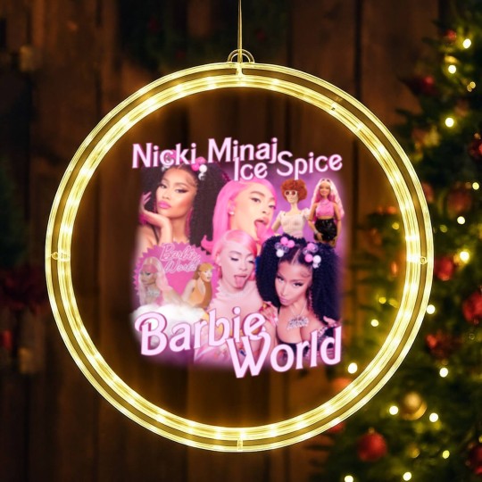 Discover Nicki Minaj x Ice Spice Vintage Rap LED Christmas Window Lights, Nicki Minaj x Ice Spice Barbie World LED Christmas Window Lights