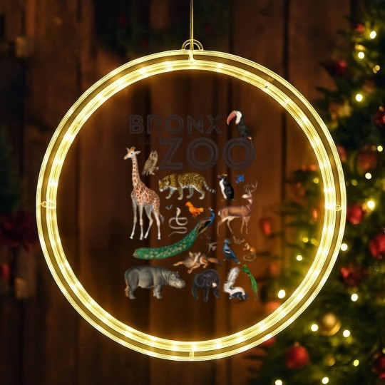 Discover Bronx Zoo Collage LED Christmas Window Lights