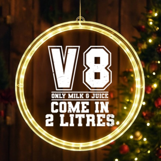 Discover V8 Engine LED Christmas Window Lights | Milk And Juice Come 2 Litres Gift - V8 Engine - LED Christmas Window Lights