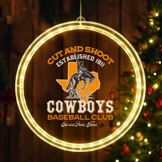 Discover Cow Cut and Shoot Texas Cowboys Retro Minor League Baseball Team Mooey Heifer LED Christmas Window Lights
