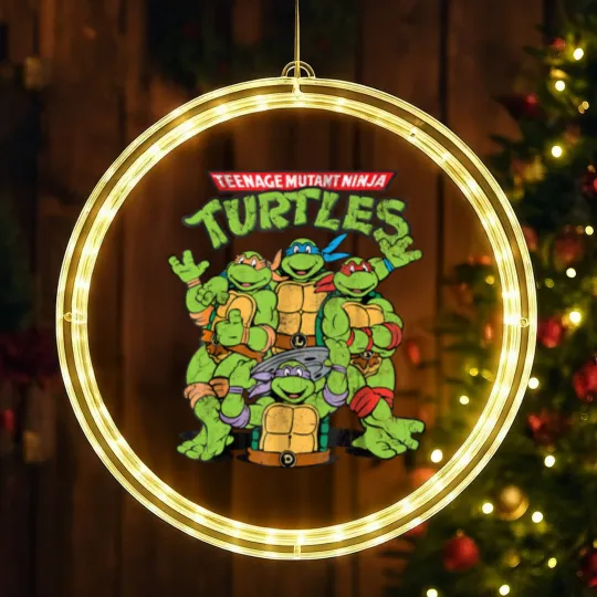 Discover Retro Teenage Mutant Ninja Turtles LED Christmas Window Lights, Funny Turtle LED Christmas Window Lights