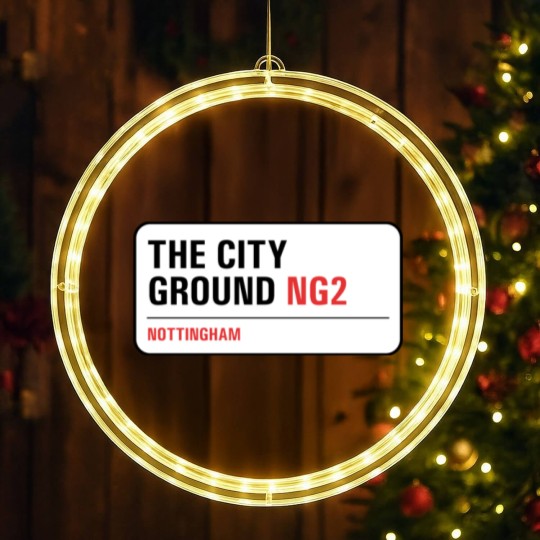 Discover Nottingham Forest - The City Ground Street Sign LED Christmas Window Lights