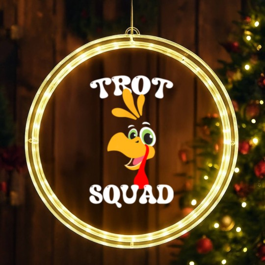 Discover Trot Squad Funny Turkey Trot Matching Thanksgiving 2023 LED Christmas Window Lights