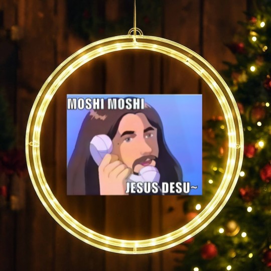 Discover moshi moshi jesus desu anime LED Christmas Window Lights