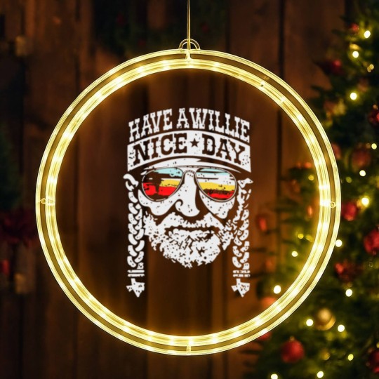 Discover Have A Willie Nice Day LED Christmas Window Lights lucky Nelson LED Christmas Window Lights Country Music LED Christmas Window Lights