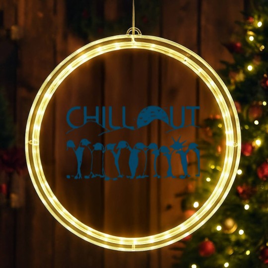 Discover Chill Out Penguin LED Christmas Window Lights Funny Penguin LED Christmas Window Lights LED Christmas Window Lights