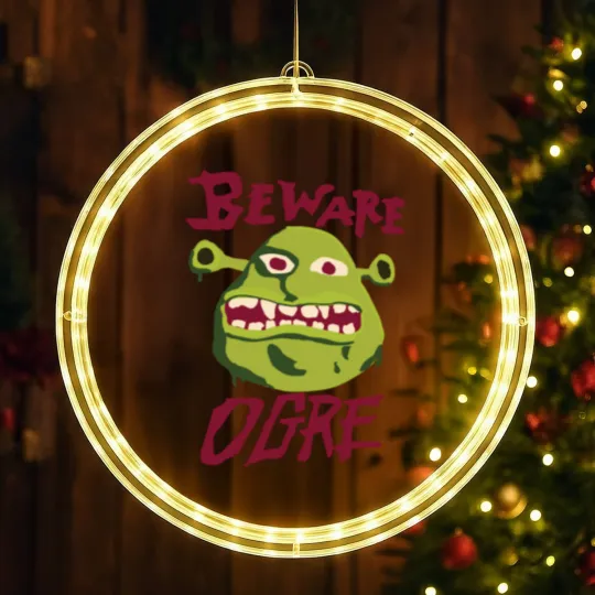 Discover Beware Ogre Shrek Sign Classic LED Christmas Window Lights