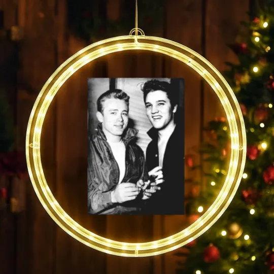 Discover Vintage Old Hollywood Elvis Presley James Dean Unisex Fit LED Christmas Window Lights LED Christmas Window Lights