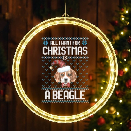 Discover All I want for Christmas is a beagle LED Christmas Window Lights