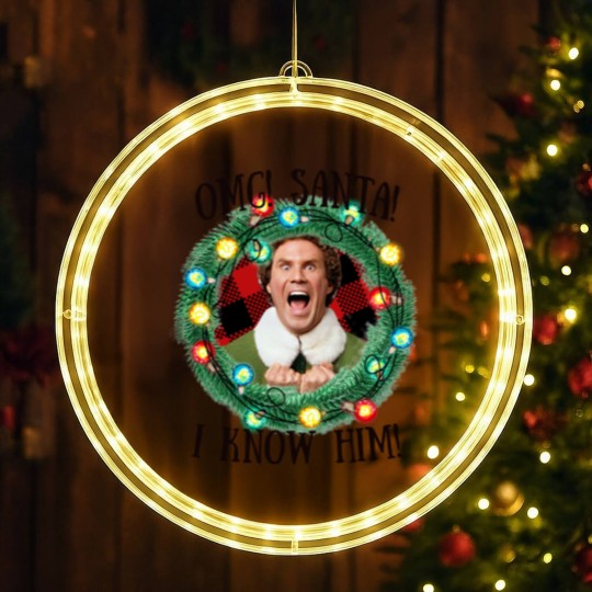 Discover Santa OMG I Know Him LED Christmas Window Lights, Christmas Movie LED Christmas Window Lights