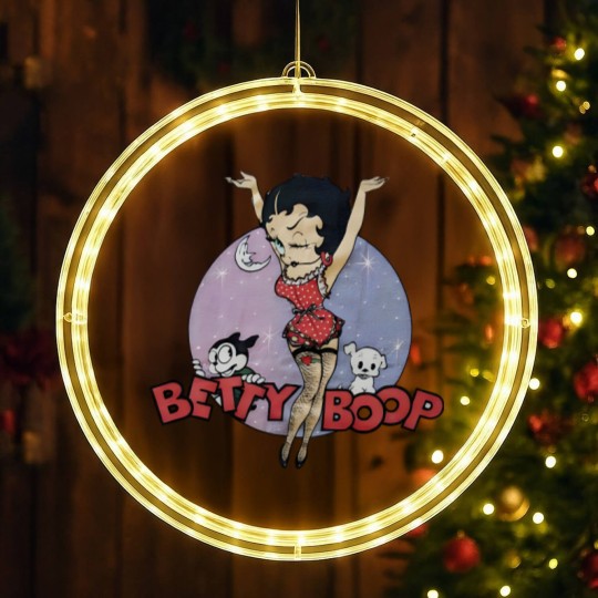 Discover Vintage 1988 Betty Boop in Fishnet Stockings LED Christmas Window Lights