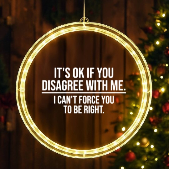 Discover Its Ok If You Disagree with Me Sarcatis Saying LED Christmas Window Lights