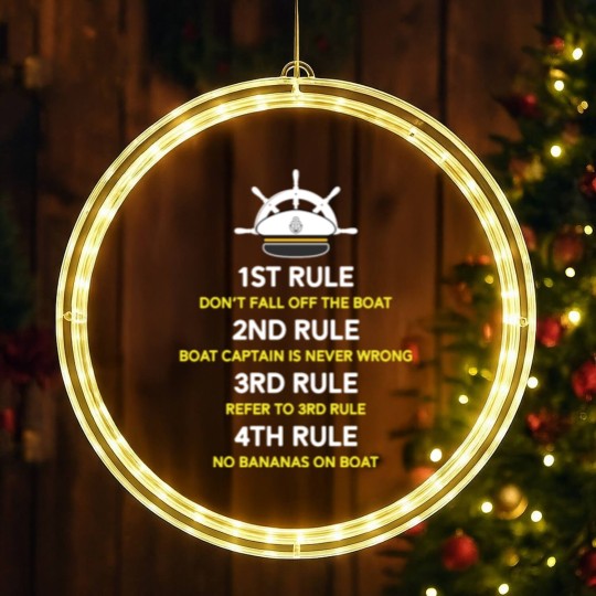 Discover Funny Pontoon Boat Captain Gift Boating Boat Owner LED Christmas Window Lights
